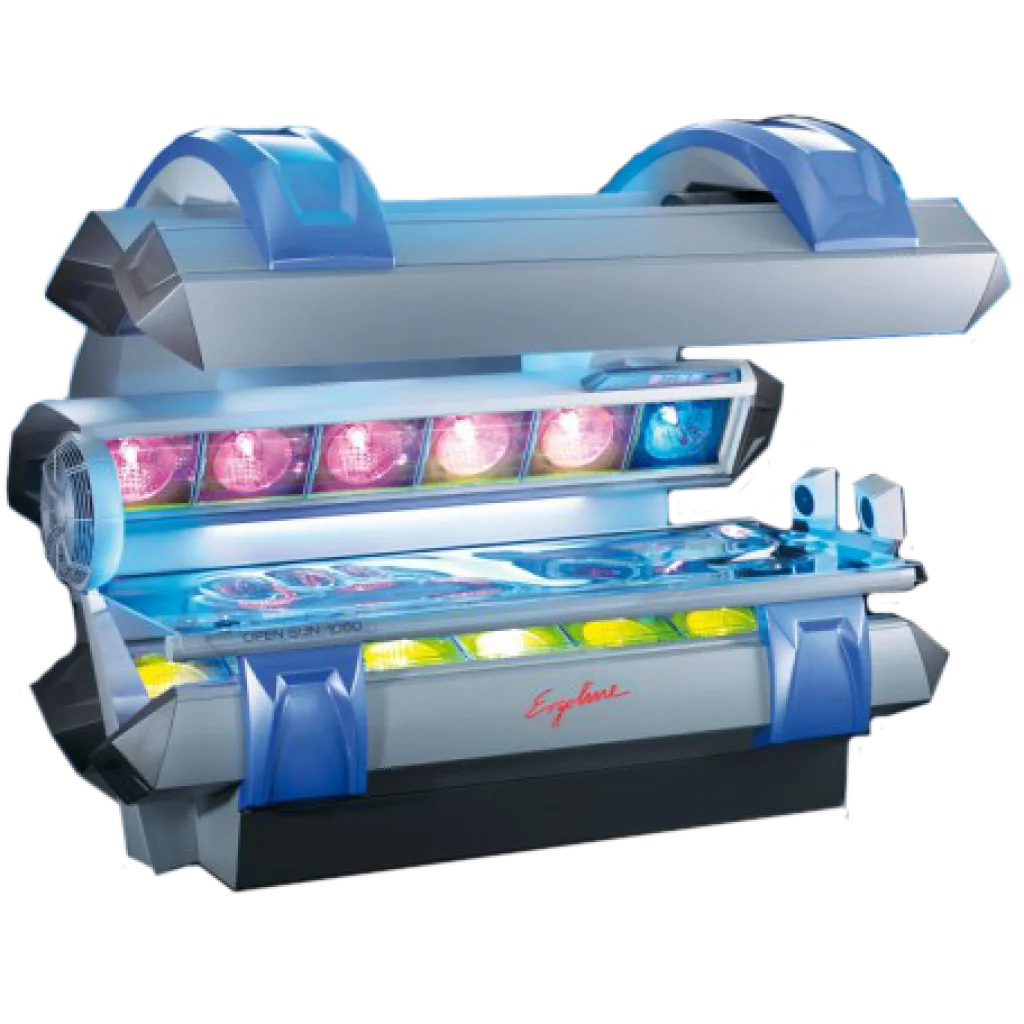 Smart UV tanning bed with adjustable canopy